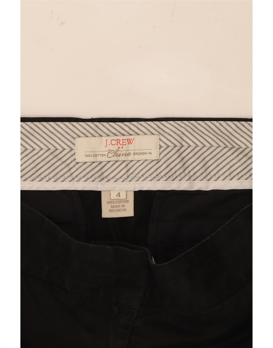 J. CREW Womens Broken In Chino Shorts US 4 Small W30  Black Cotton Vintage J. Crew and Second-Hand J. Crew from Messina Hembry 