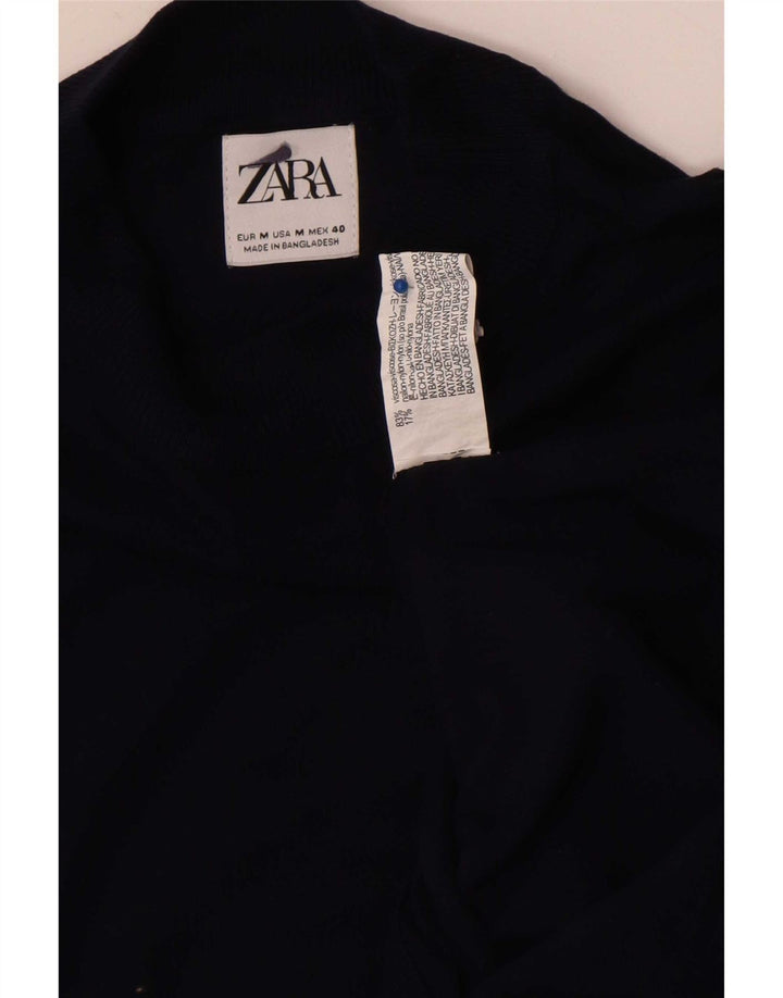 Maglione Zara da uomo girocollo in viscosa blu navy medio