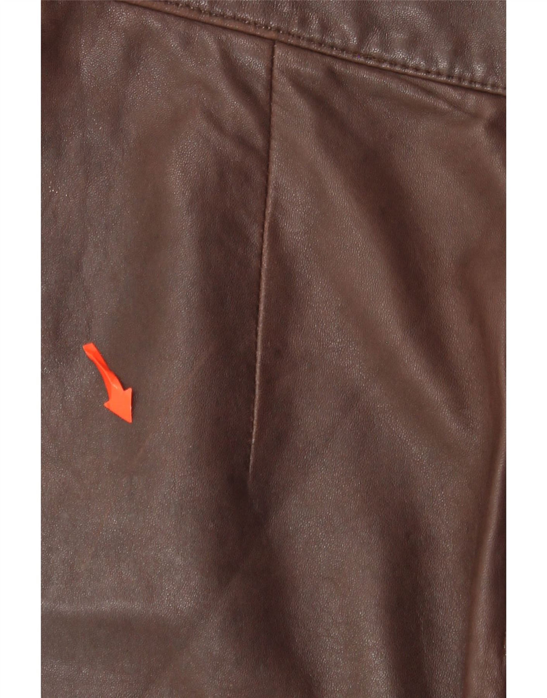 Gonna in pelle vintage da donna W28 in pelle marrone medio