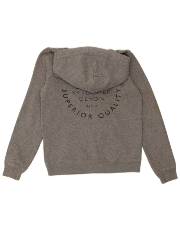 Maglione con cappuccio grafico da donna Jack Wills UK 6 XS cotone chiazzato grigio