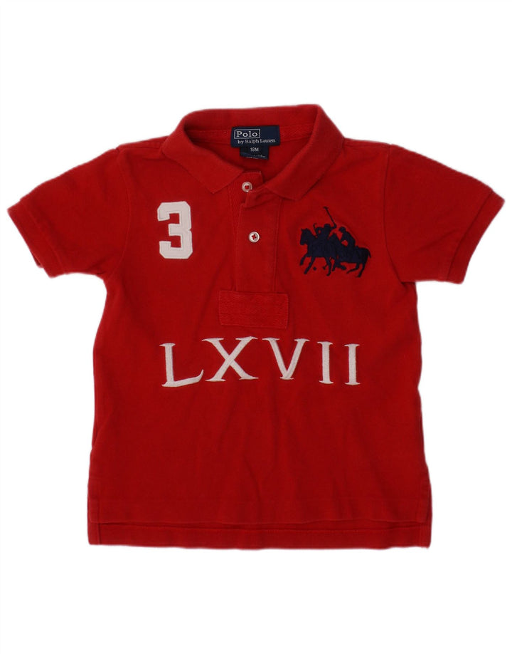 POLO RALPH LAUREN Polo grafica per neonato 12-18 mesi in cotone rosso
