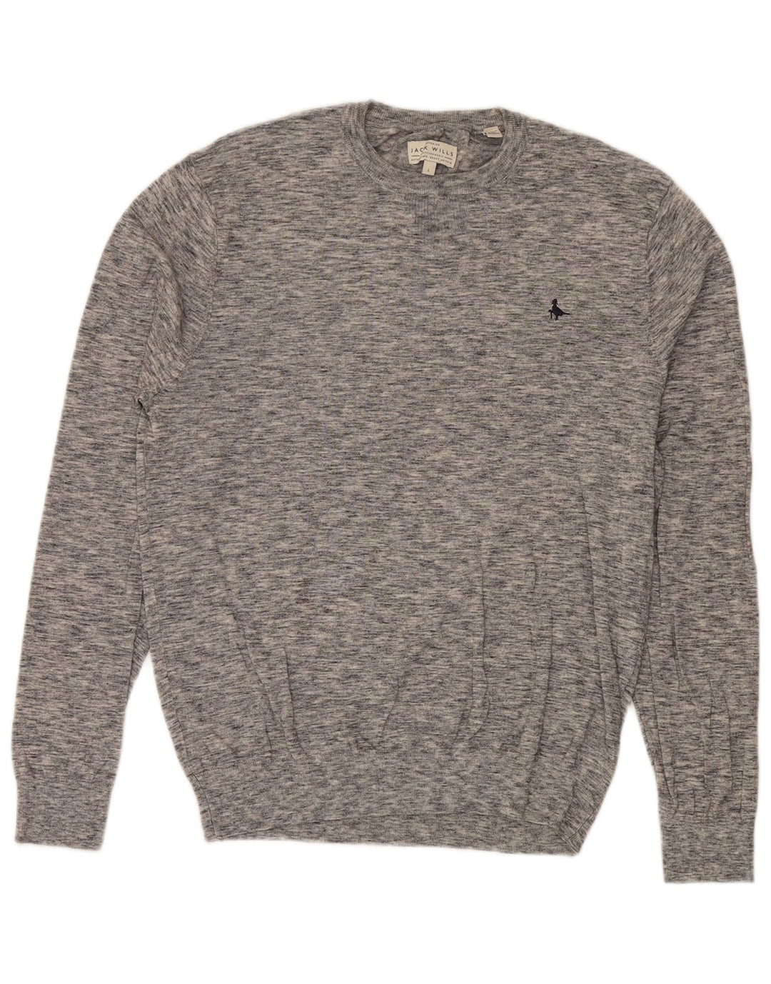 Maglione maglione girocollo da uomo Jack Wills grande cotone chiazzato grigio