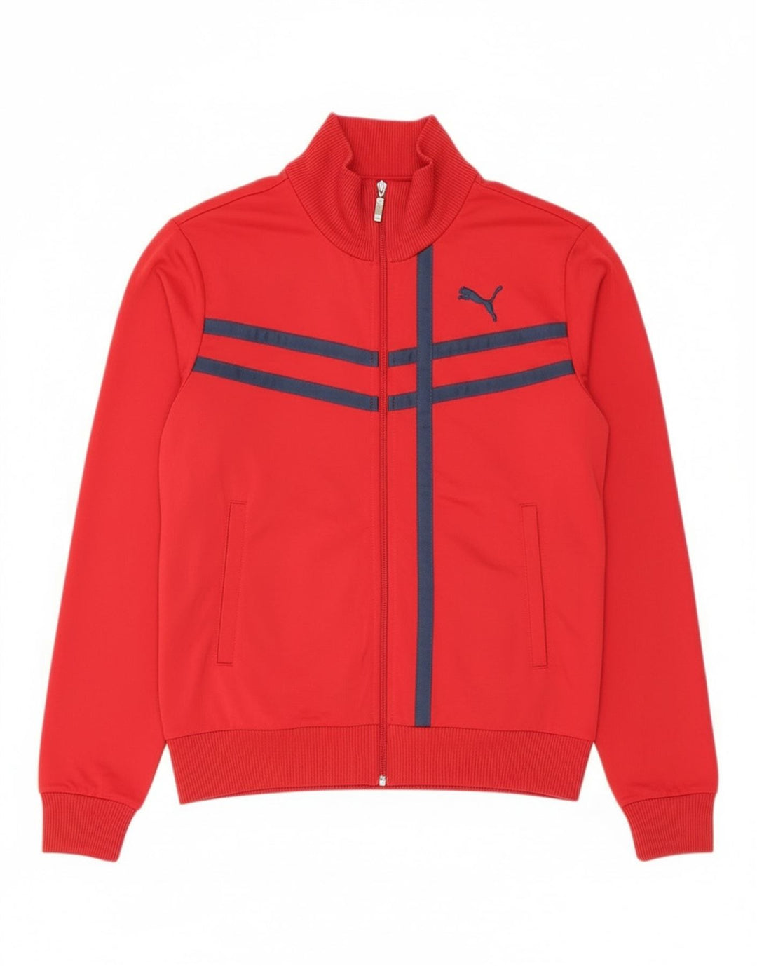 Giacca da tuta da uomo Puma in poliestere a righe rosse medie