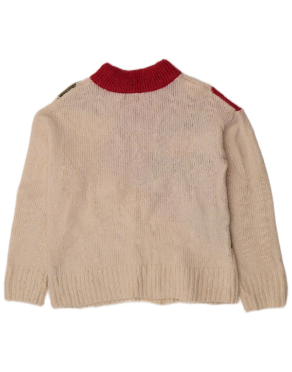 Maglione maglione a collo alto da donna Marks & Spencer UK 10 piccolo bianco sporco