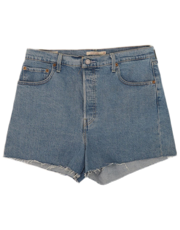 Pantaloncini di jeans Ribcage da donna Levi's W32 Large in cotone blu