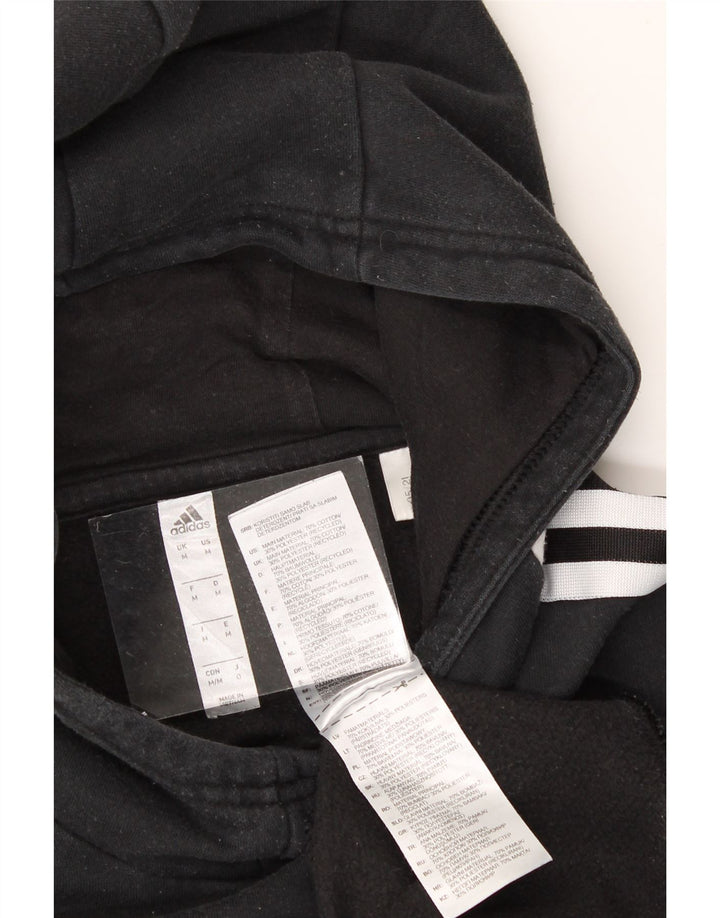 ADIDAS Mens Hoodie Jumper Medium Black Cotton Vintage Adidas and Second-Hand Adidas from Messina Hembry 