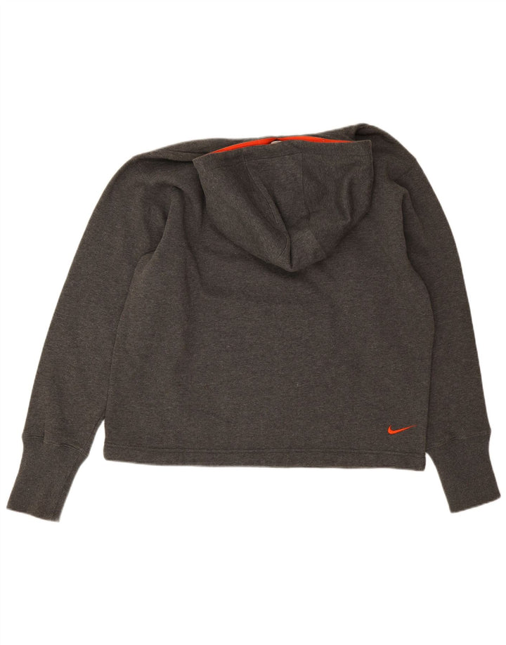 Maglia con cappuccio oversize grafica Nike da donna US 8/10 cotone grigio medio
