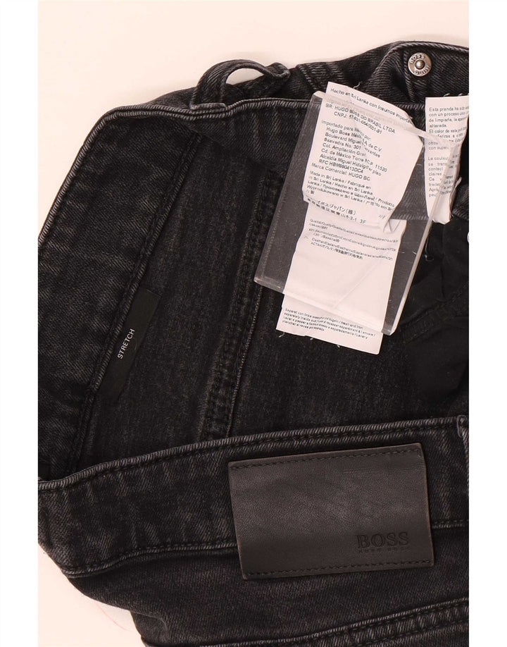 Jeans dritti elasticizzati da uomo Hugo Boss W34 L30 cotone grigio