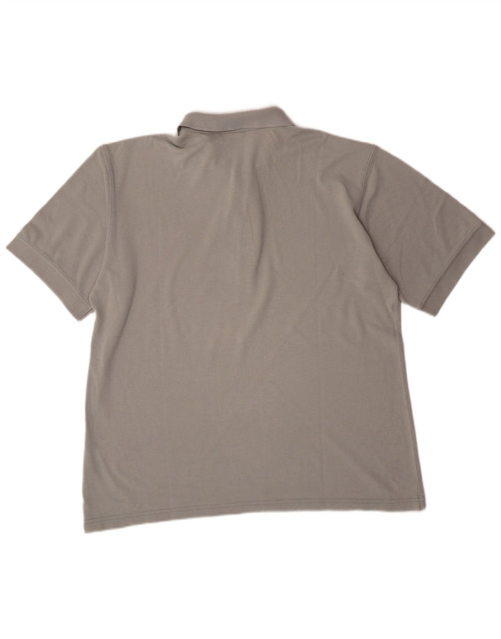 ADIDAS Mens Polo Shirt UK 40/42 Medium Grey Cotton