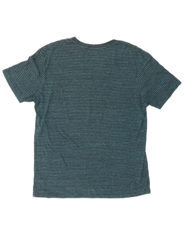HURLEY T-shirt grafica da uomo con vestibilità premium, top grande in poliestere gessato blu