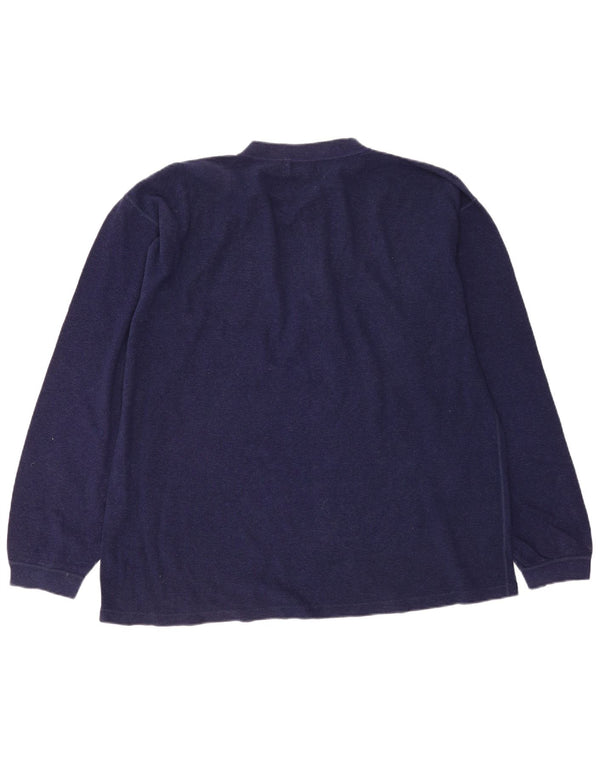 Eddie Bauer Mens Loose Fit Top Long Sleeve Medium Navy Blue Cotton