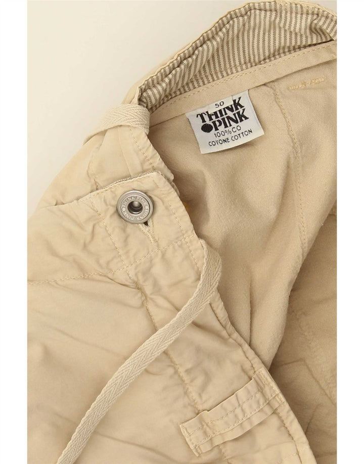 Pantaloncini cargo da uomo Think Pink IT 50 Large W34 Cotone beige