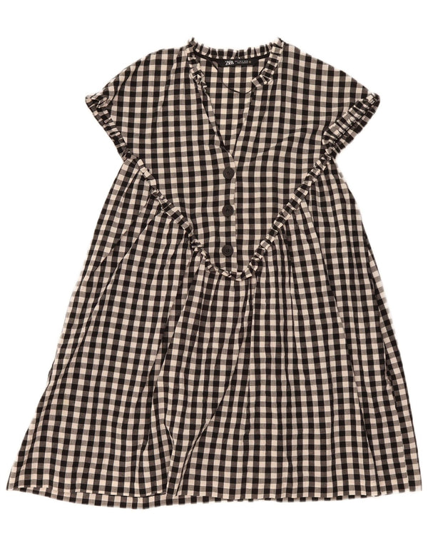 Abito a trapezio da donna Zara UK 14 medio nero a quadretti
