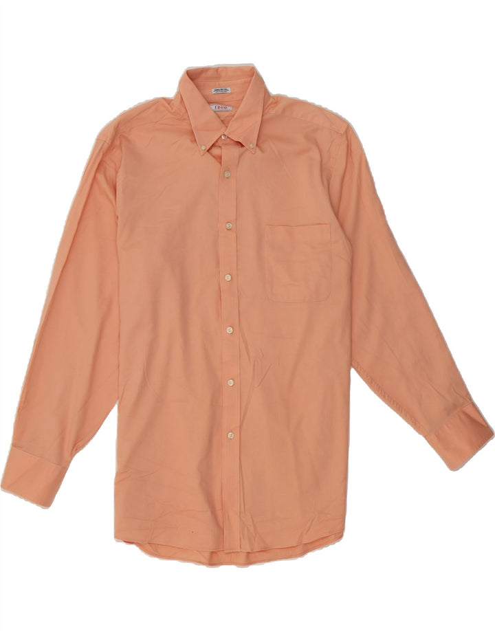 IZOD Mens Regular Fit Shirt Size 16 Large Orange Cotton Vintage Izod and Second-Hand Izod from Messina Hembry 