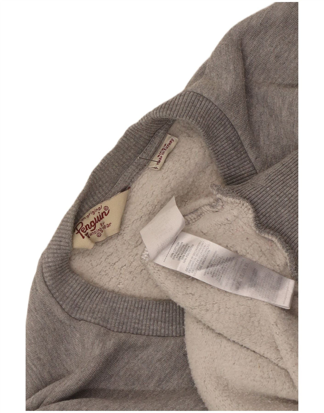Felpa grafica da uomo Penguin Maglione piccolo cotone grigio