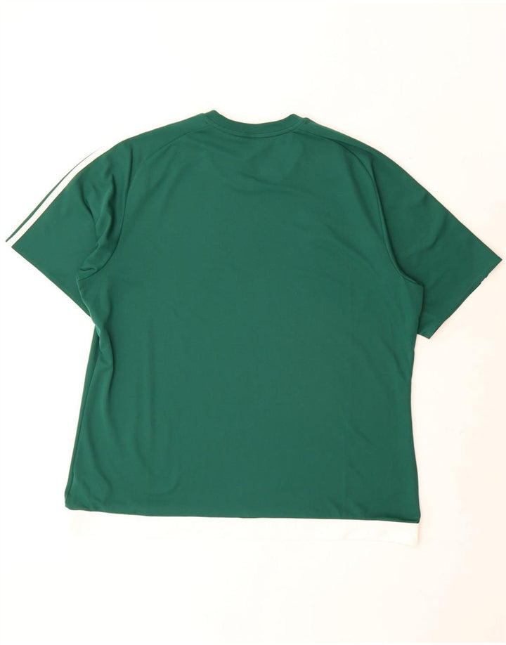 Adidas Uomo Climalite T-shirt Top XL Verde Colourblock Poliestere