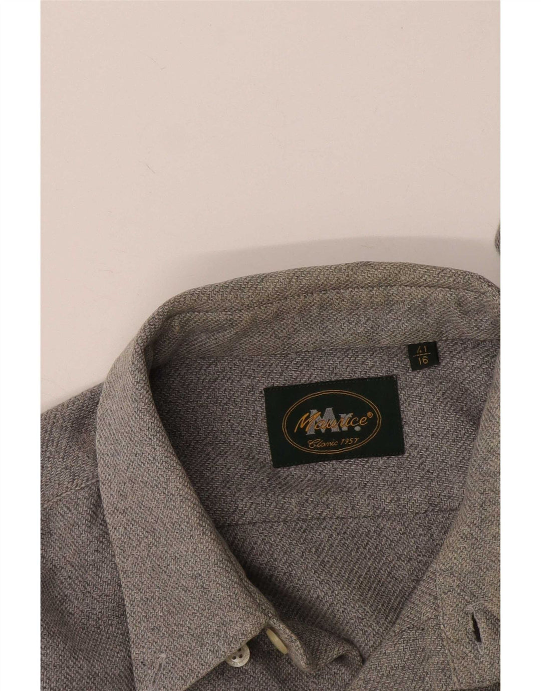 Camicia da uomo vintage taglia 41 16 grande grigia
