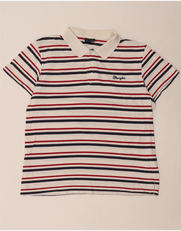 Polo da uomo WRANGLER 2XL cotone a righe bianche