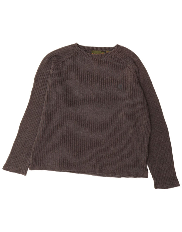 Timberland Maglione da uomo con scollo a barca XL in cotone grigio