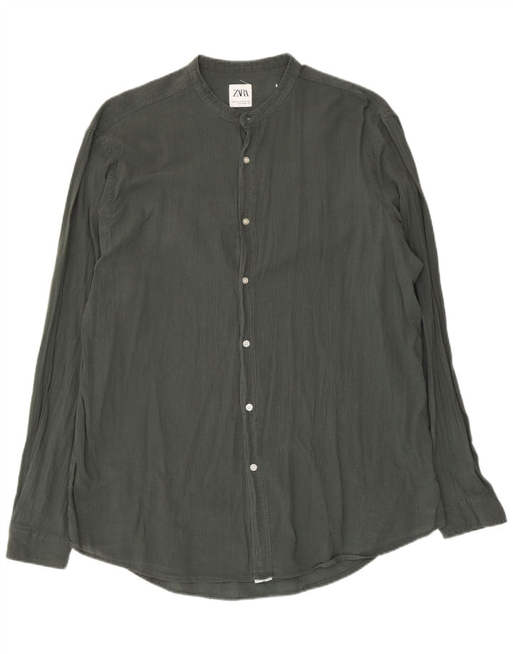 Camicia Zara da uomo XL in cotone kaki