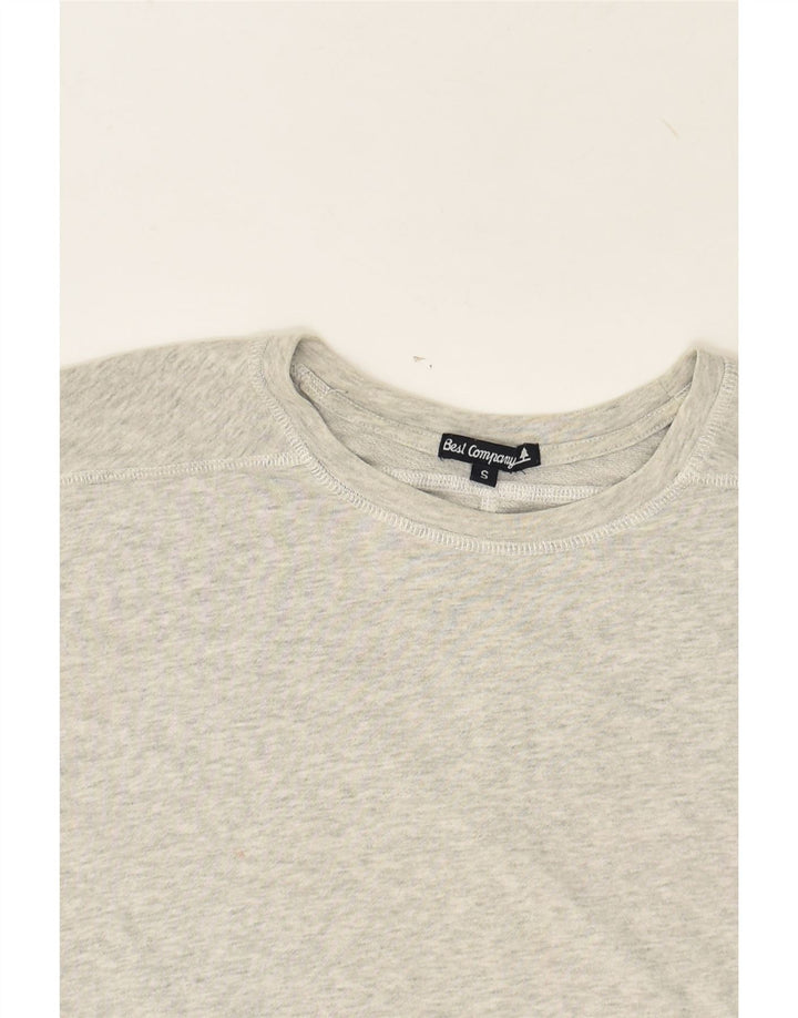 BEST COMPANY Womens Oversized Sweatshirt Jumper UK 10 Small Grey Flecked | Vintage Best Company | Thrift | Second-Hand Best Company | Used Clothing | Messina Hembry 