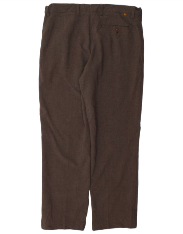 Pantaloni chino dritti da uomo Farah W34 L29 poliestere marrone