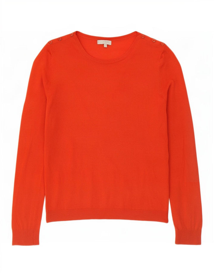 Maglione maglione con scollo a barca da donna Hobbs UK 14 grande lana arancione