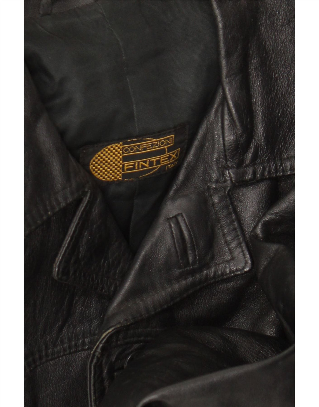 Giacca in pelle vintage da donna UK 12 media nera