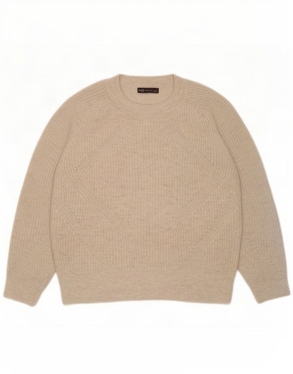 Maglione maglione girocollo da donna Marks & Spencer UK 10 piccolo grigio chiazzato