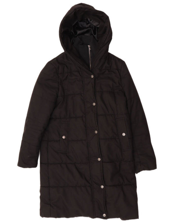 Crew Clothing Cappotto imbottito da donna con vestibilità regolare con cappuccio UK 14 Medio Nero