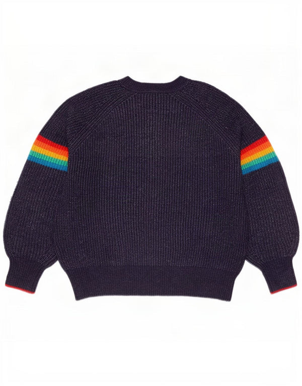 Maglione maglione girocollo da donna Joules UK 14 grandi strisce blu navy