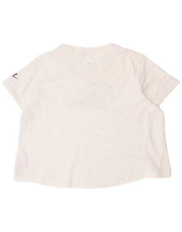T-shirt grafica Nike per ragazze, maglietta grande, 12-13 anni, in cotone bianco