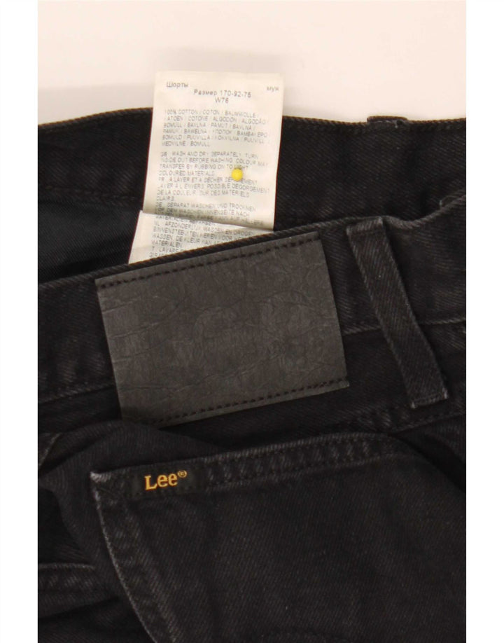 Pantaloncini di jeans da uomo Lee W30 cotone nero medio