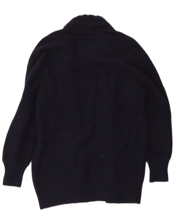 Maglione cardigan lungo oversize da donna Jack Wills UK 10 piccolo blu navy