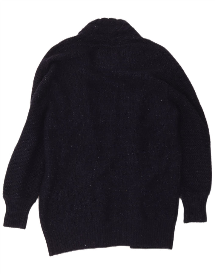 Maglione cardigan lungo oversize da donna Jack Wills UK 10 piccolo blu navy