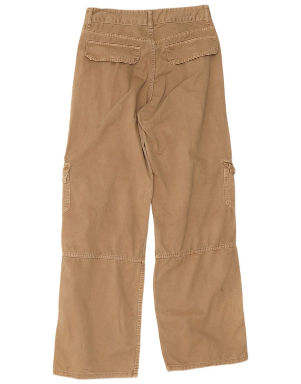 Pantaloni cargo larghi da donna Zara EU 36 XS W26 L30 cotone beige
