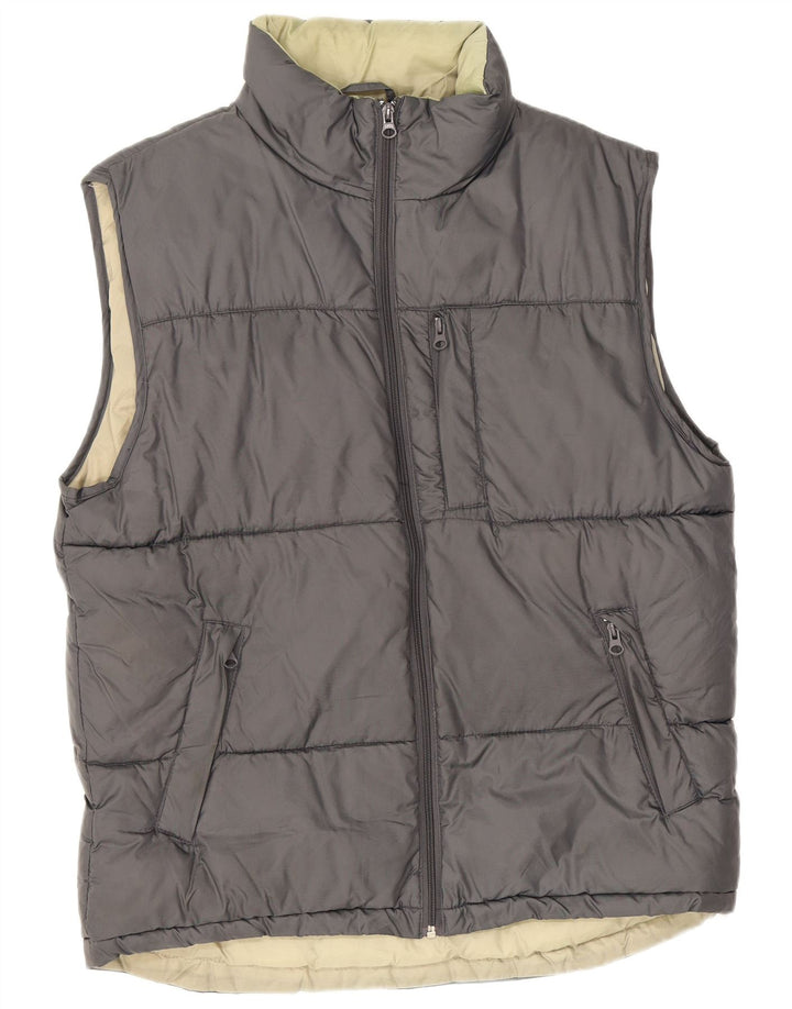 Gilet imbottito da uomo Jack & Jones UK 14 nylon grigio medio