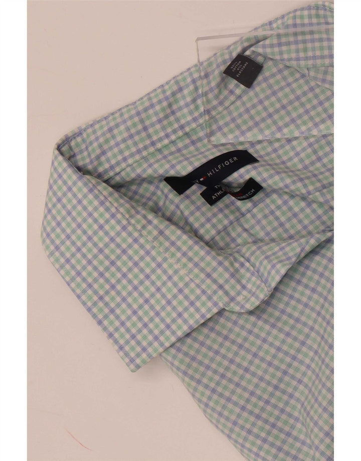Tommy Hilfiger Mens Shirt Size 15 1/2 Medium Blue Check Cotton