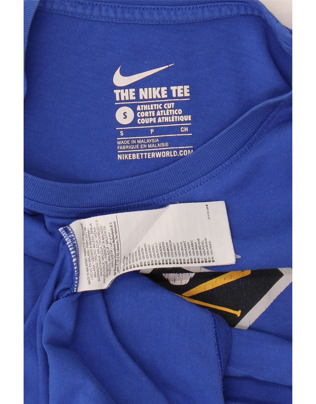 T-shirt grafica Nike da uomo con taglio atletico, piccola, in cotone blu