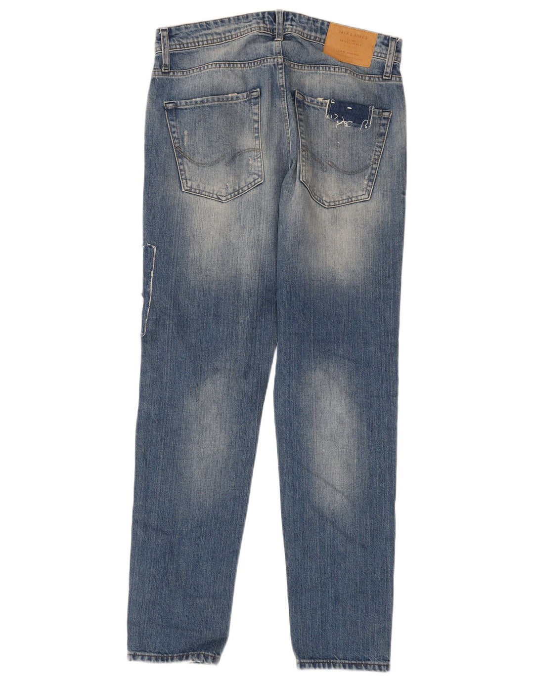 Jack & Jones Jeans Mike Comfort Fit Slim da uomo W30 L32 Patchwork blu
