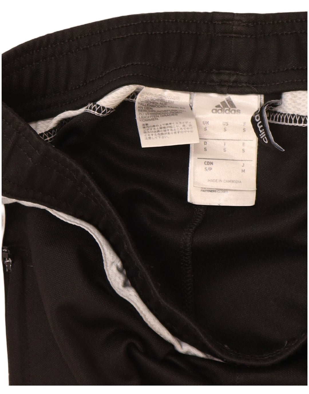 Pantaloni da tuta Adidas Climacool da uomo piccoli in poliestere nero