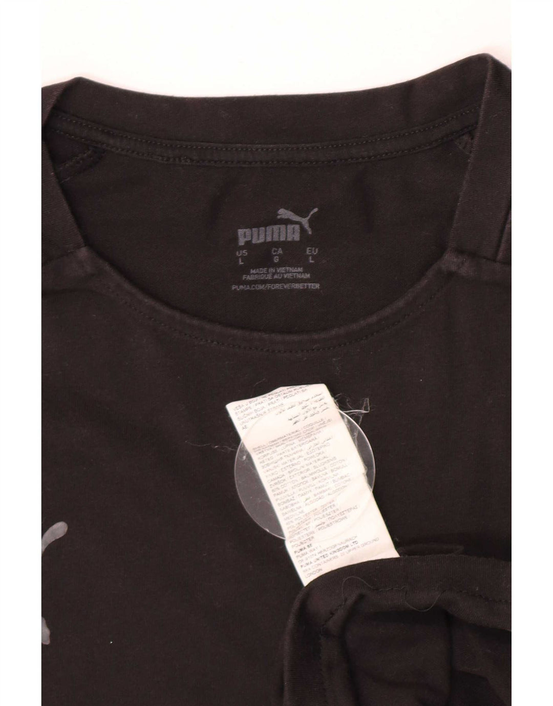 T-shirt regolare da uomo a maniche corte Puma Large in cotone nero