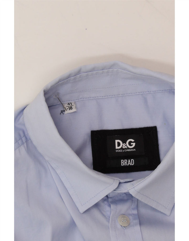 DOLCE & GABBANA Mens BRAD Shirt Size 41 16 Large Blue Cotton Vintage Dolce & Gabbana and Second-Hand Dolce & Gabbana from Messina Hembry 