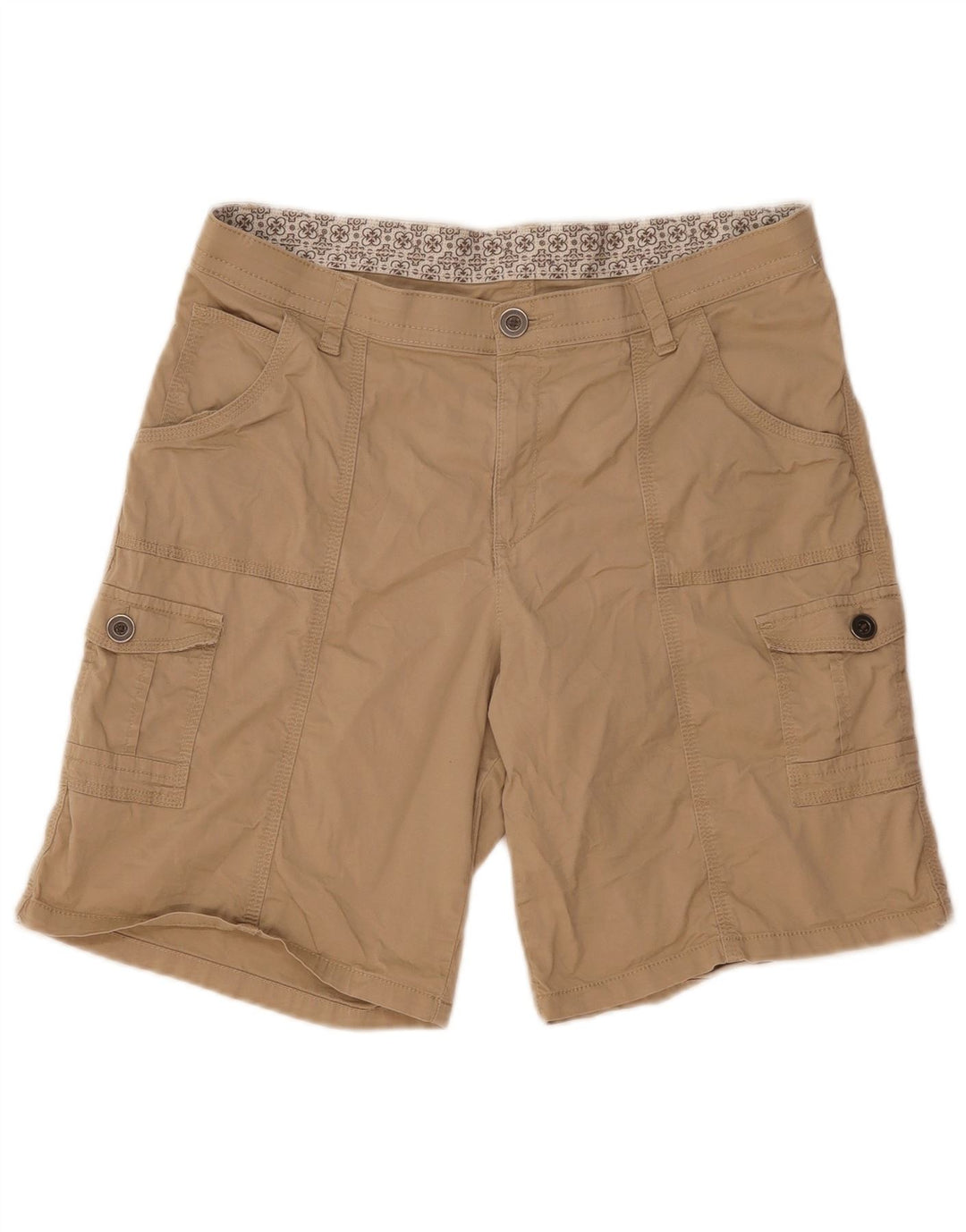 Pantaloncini cargo vintage da donna US14 W34 cotone kaki