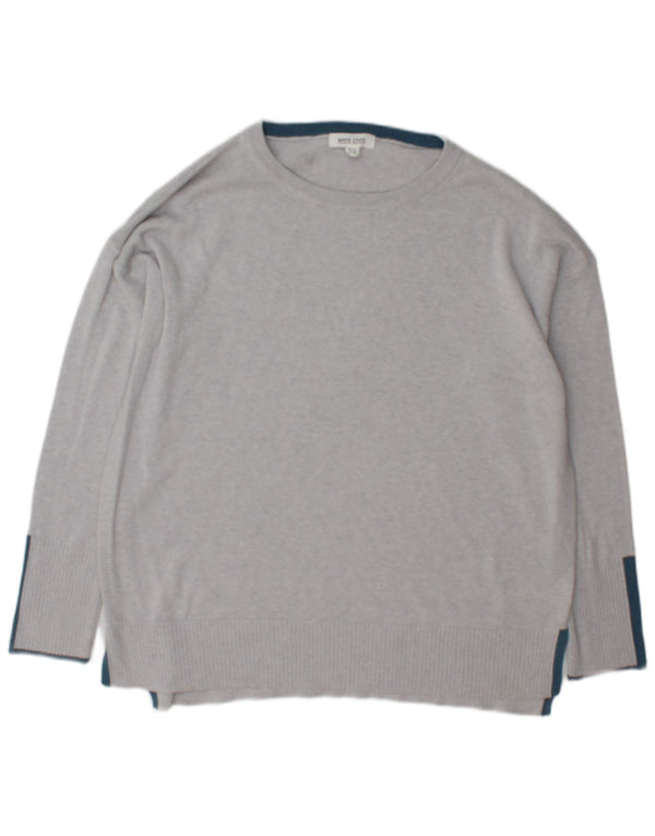 White Stuff Womens Boat Neck Jumper Sweater UK 16 Large  Grey Cotton