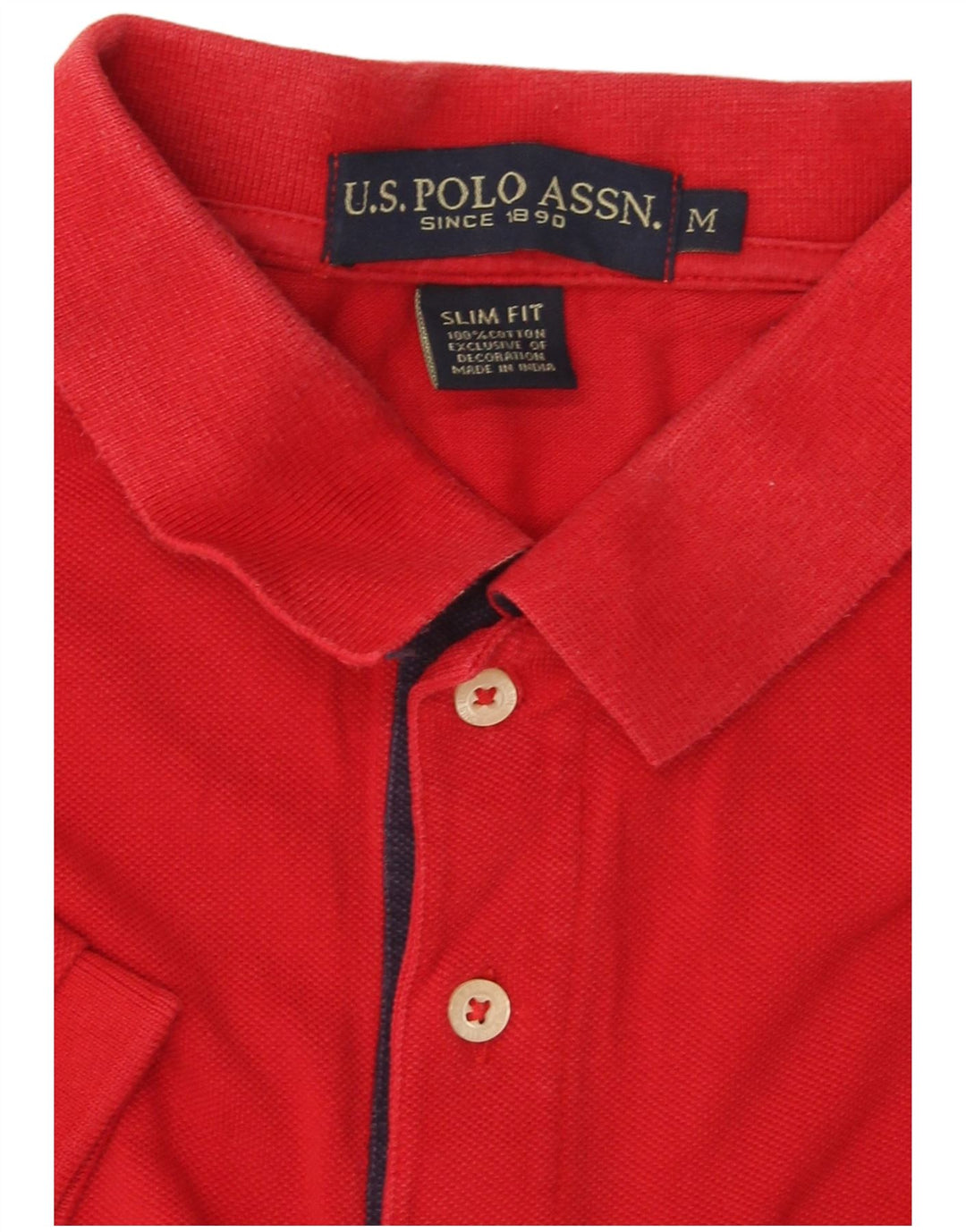 POLO ASSN. Polo da uomo grafica slim fit in cotone rosso medio