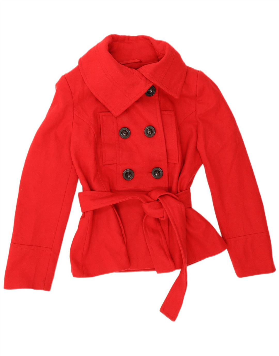 Cappotto da marinaio corto da donna Zara UK 16 grande in lana rossa