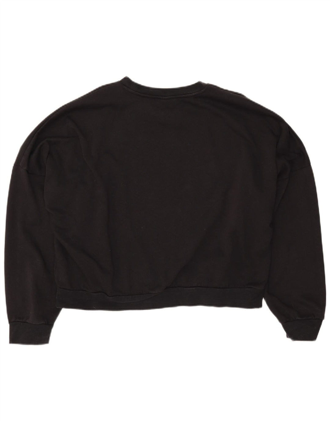 Felpa corta oversize da donna ADIDAS UK 16/18 grande cotone nero