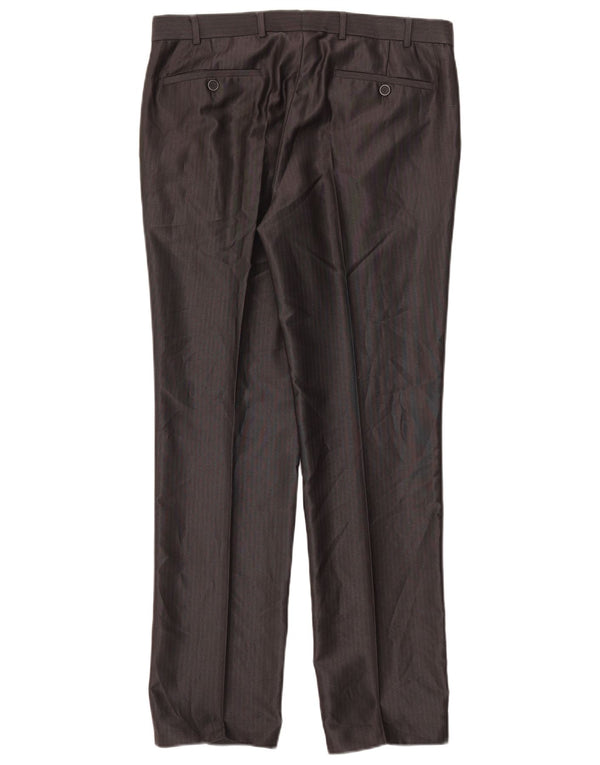 Pantaloni da Abito Uomo Angelo Litrico IT 48 Medio W34 L30 Gessato Grigio