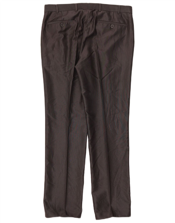 Pantaloni da Abito Uomo Angelo Litrico IT 48 Medio W34 L30 Gessato Grigio